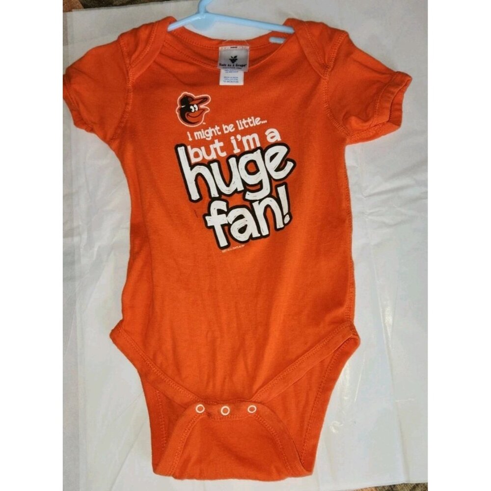 Baltimore Orioles HUGE FAN One Piece orange (Size: 18M).......................A2